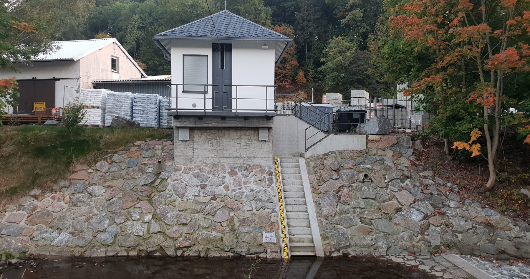 Pegelmeßstation an der Freiberger Mulde