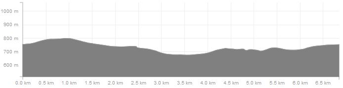 Höhenverlauf Loipe Steinkuppe - Schwarzer Buschweg