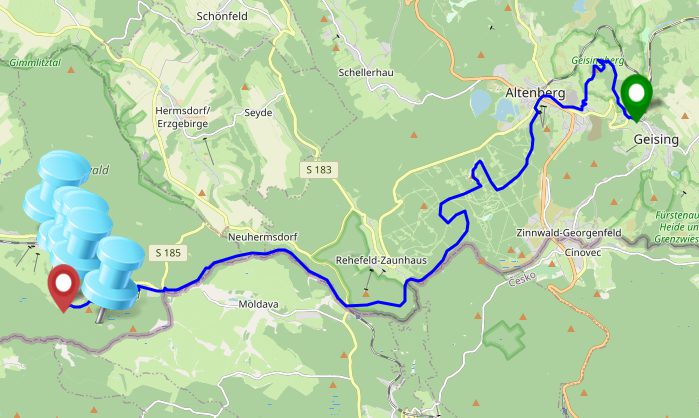 Übersicht Kammweg Geising-Holzhau