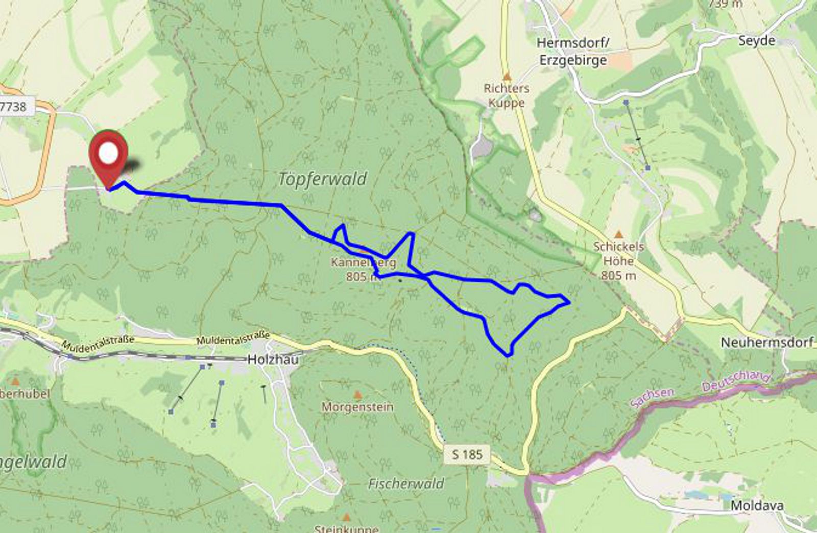 Übersicht Drachenkopf-Kannelberg Loipe